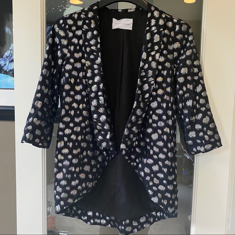 BCBGeneration black silver metallic blazer jacket